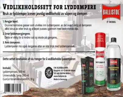 BALLISTOL Vedlikeholdssett Lyddemper | Arctic-Fritid.as