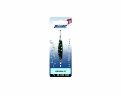 Herring Jig sort med gule prikker - 7g | Arctic-Fritid.as